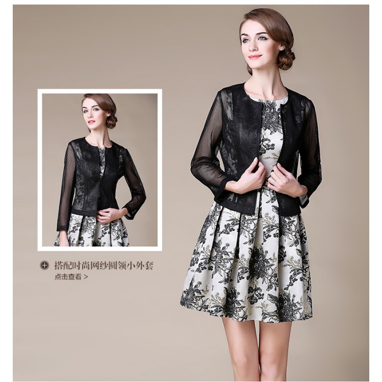 TE9099LLYG Abito senza maniche in jacquard di seta oro ricamato moda europea-2