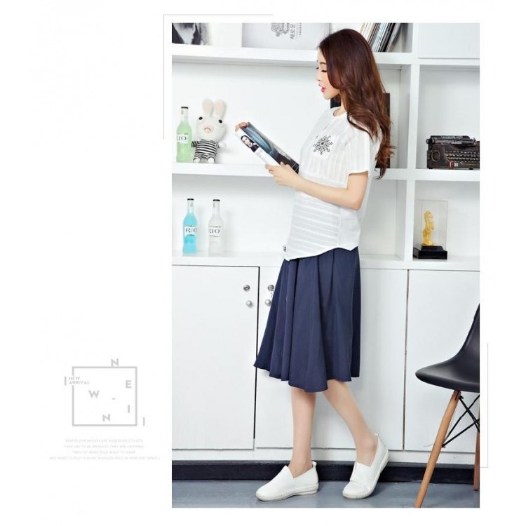 TE913XMT Top vintage a maniche corte con gonna in fresco cotone ramiè-1