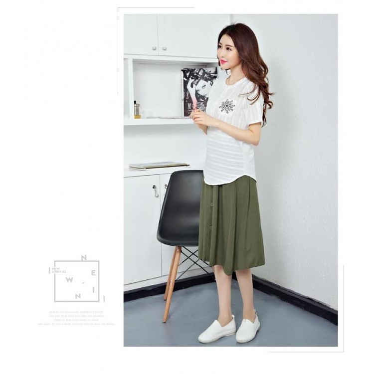 TE913XMT Top vintage a maniche corte con gonna in fresco cotone ramiè-6