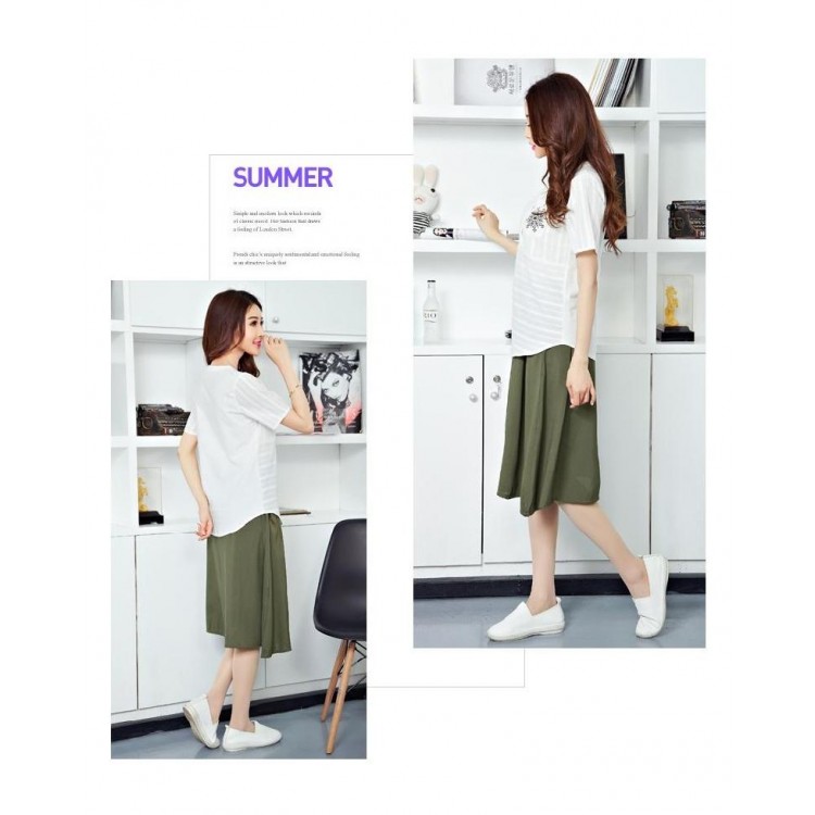 TE913XMT Top vintage a maniche corte con gonna in fresco cotone ramiè-8