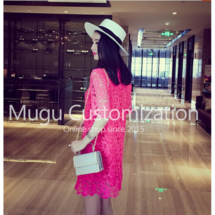 TE9195 Abito in pizzo dal temperamento alla moda-4