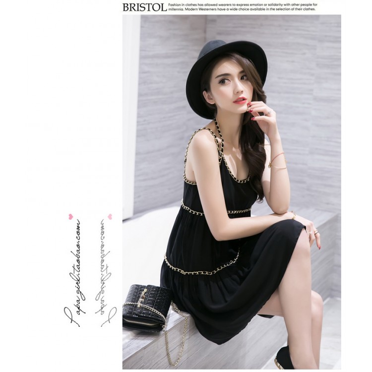 TE9272WMSS Le nuove catene di moda estive allacciano un abito bouffant di linea-2