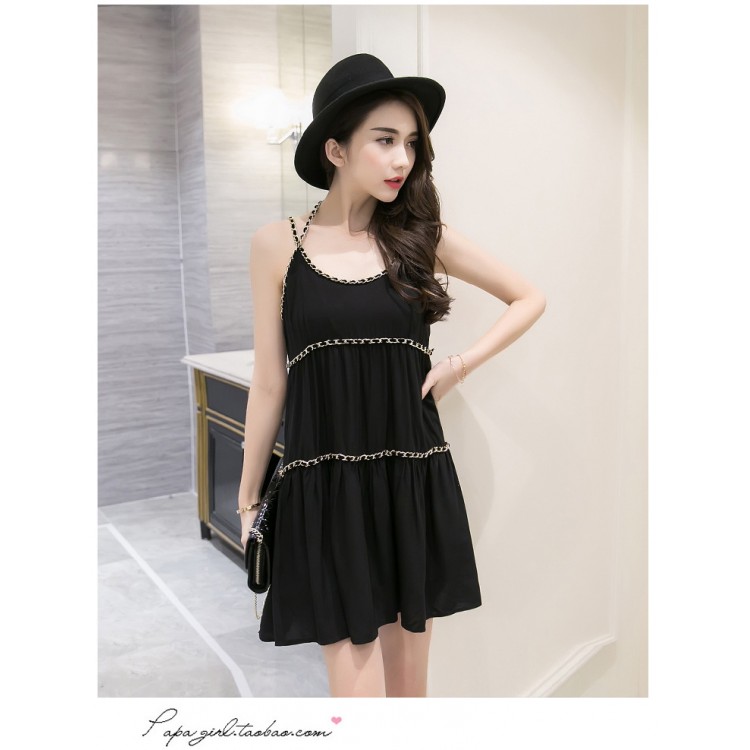 TE9272WMSS Le nuove catene di moda estive allacciano un abito bouffant di linea-3