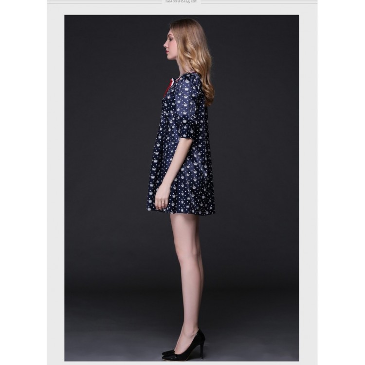 TE9645LLYG Abito di grandi dimensioni con stampa corona temperamento moda Europa-1