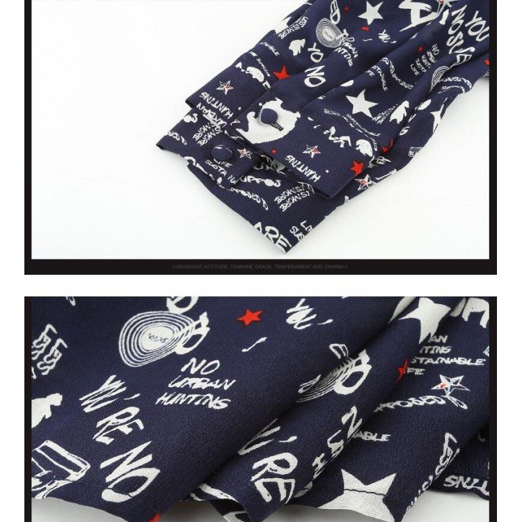 TE9646LLYG Abito slim in seta a mezza manica con stampa lettere temperamento-5