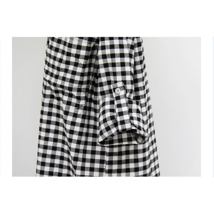 TE9725WJYS Blusa casual a quadri a maniche lunghe-6