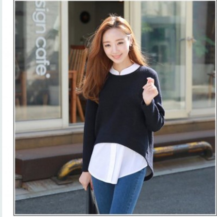 TE9732WJYS Top eleganti in due pezzi finti impiombati-6