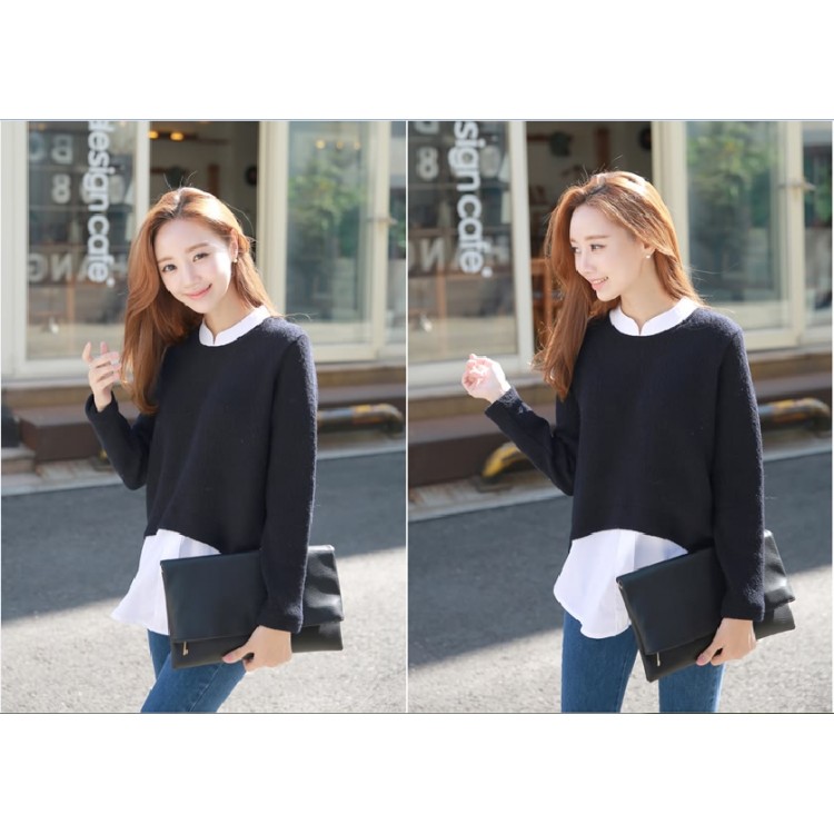 TE9732WJYS Top eleganti in due pezzi finti impiombati-1