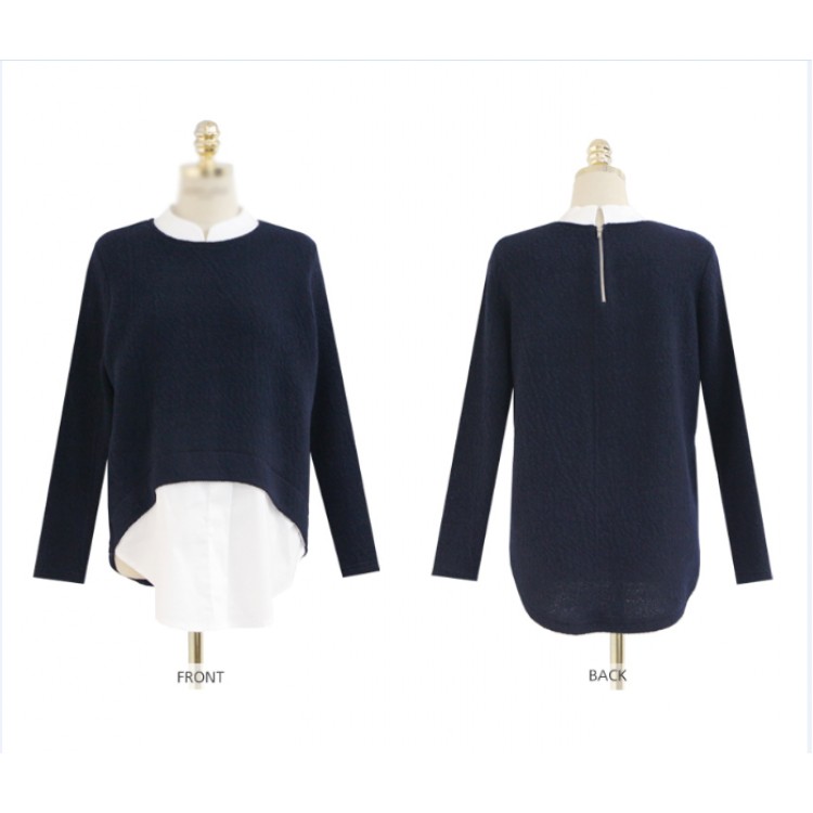 TE9732WJYS Top eleganti in due pezzi finti impiombati-4