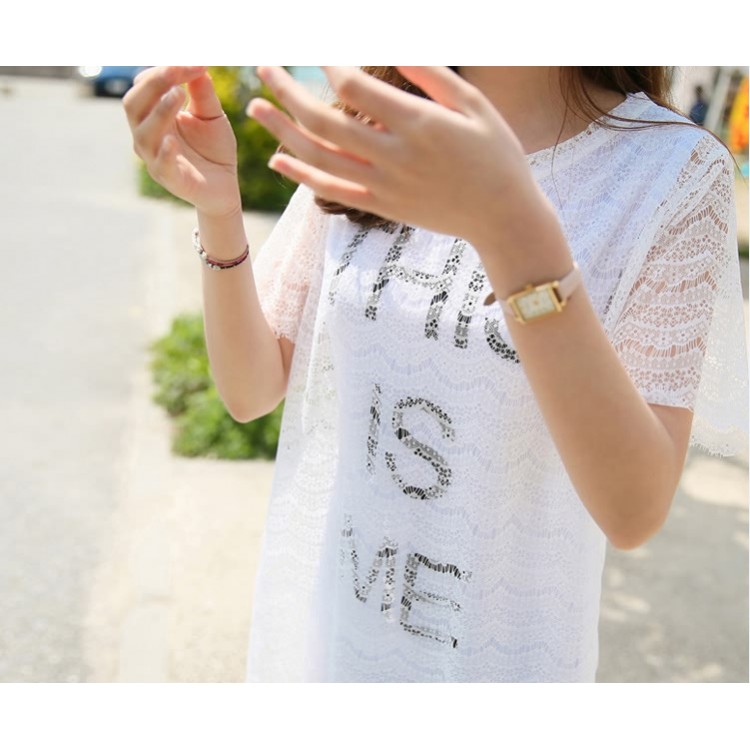 TE9770WJYS Abito da donna sottile fresco in pizzo coreano alla moda-3