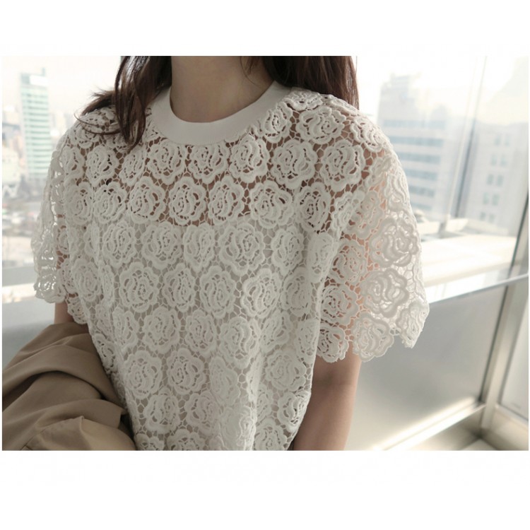 TE9774WJYS Camicia in pizzo ricamato con rose da debuttante in nuovo stile-1