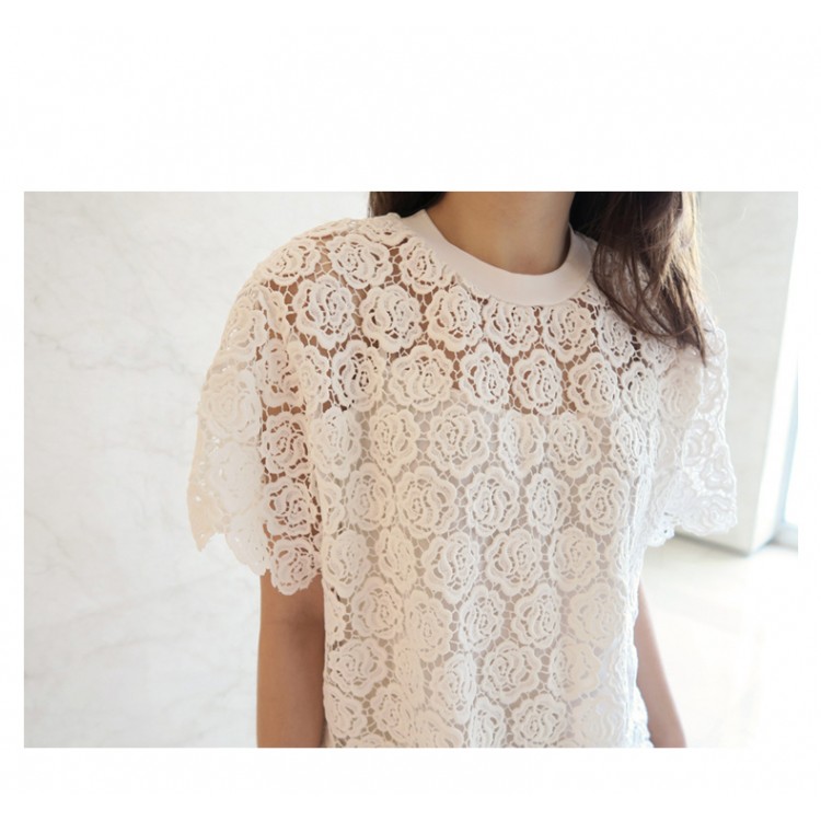 TE9774WJYS Camicia in pizzo ricamato con rose da debuttante in nuovo stile-3