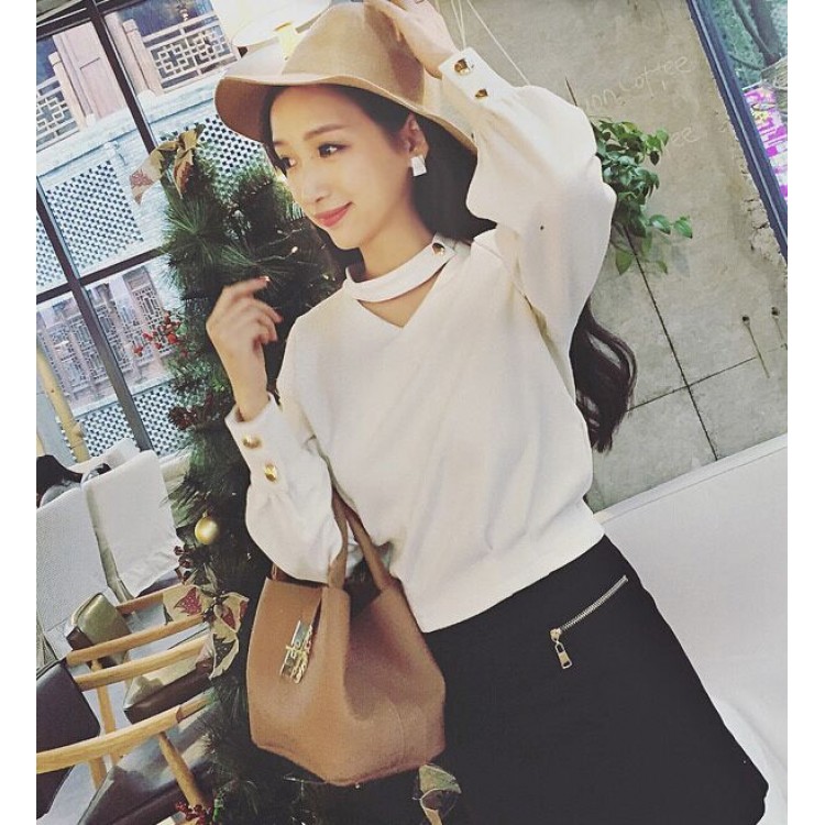 TE9865YBF Top con bottoni in metallo alla moda europea-3