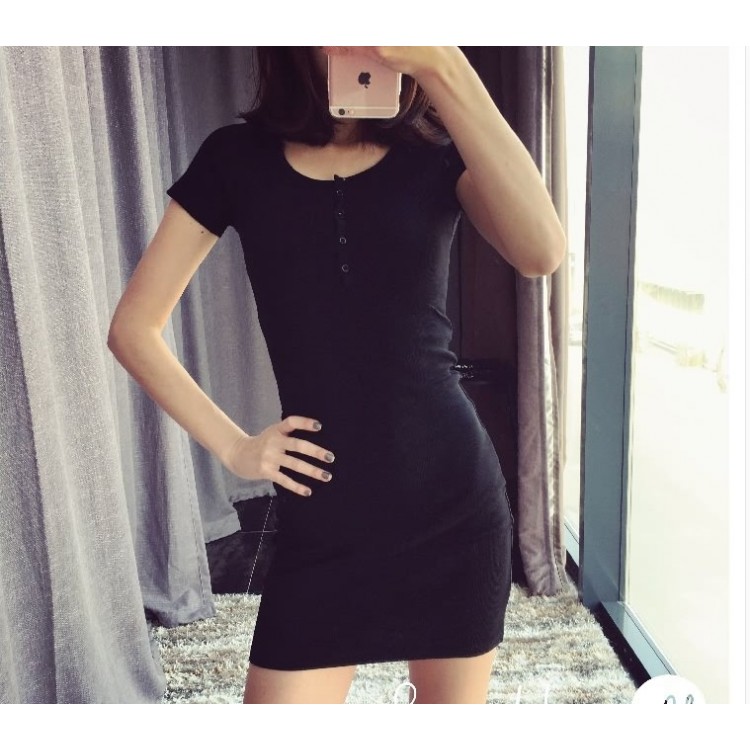 TE9904YBF Abito sexy in cotone a costine con retro slim-1