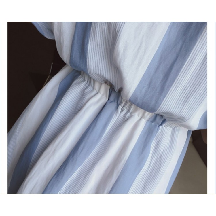 TE9916WJYS Abito con stampa a righe larghe fresche alla moda coreana-8