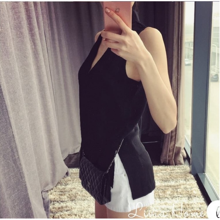 TE9929YBF Top con maniche a V profondo-3