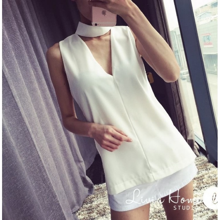 TE9929YBF Top con maniche a V profondo-7