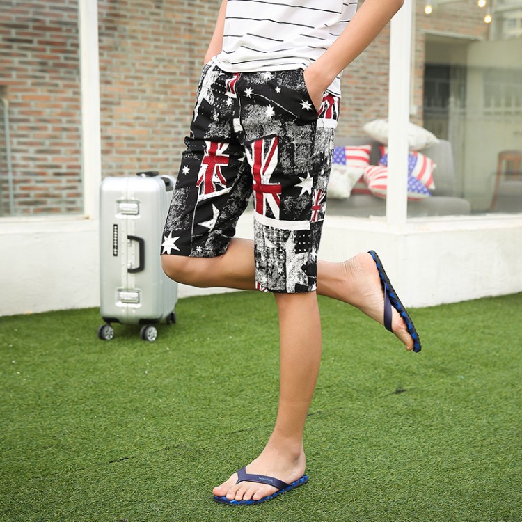 TEK516WLHY Pantaloncini da spiaggia da uomo mezzi lunghi con stampa Nostalgia Union Jack-3